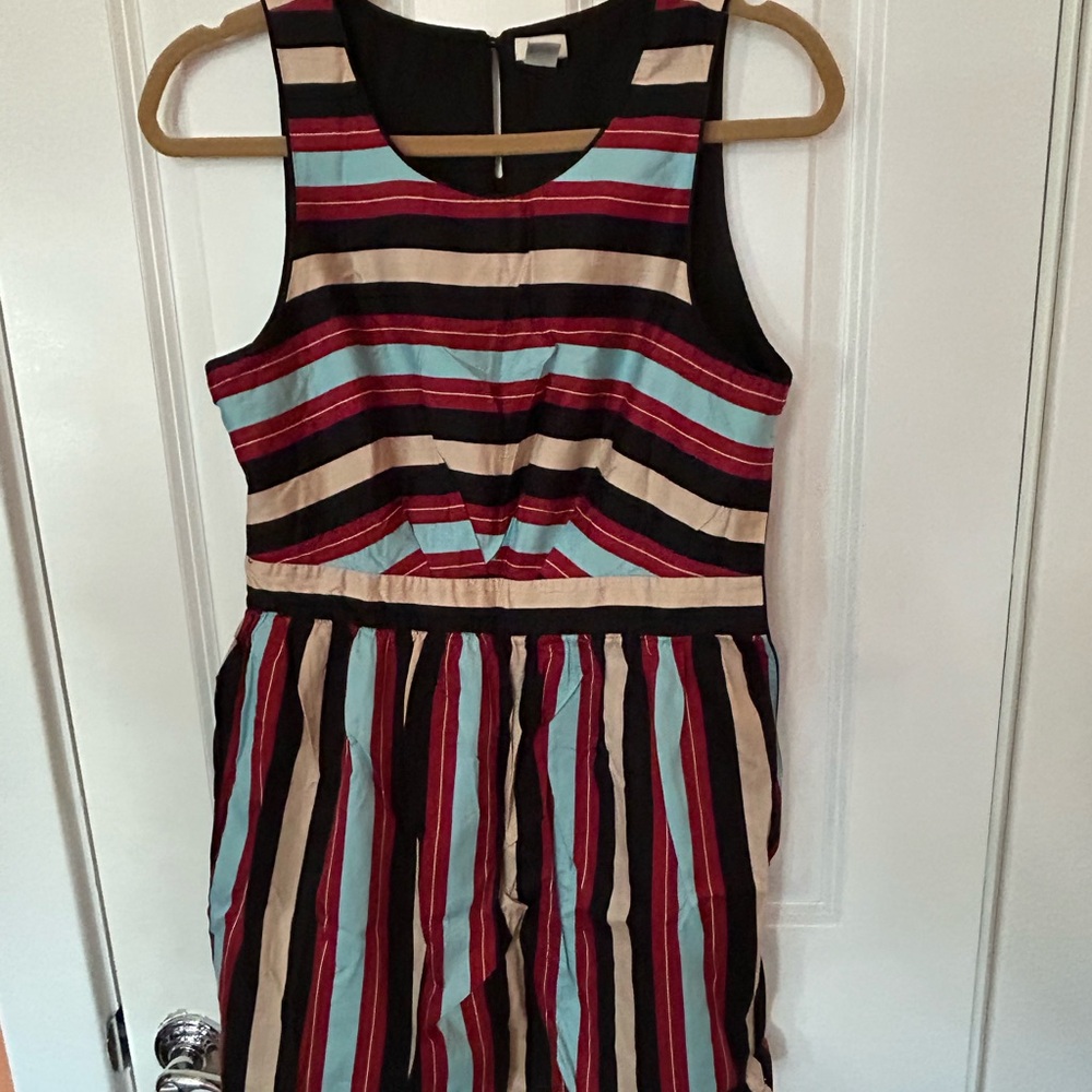 Love H81 Womens Multicolor Striped Sleeveless Gathered Waist Mini Dress
Size L